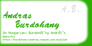 andras burdohany business card